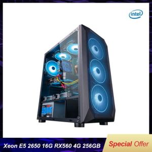 אינטל התאסף מחשב שולחני Intel Xeon E5 2650 8 Core/RX560 4G/8G/16G זיכרון RAM 256G SSD זול משחקי 