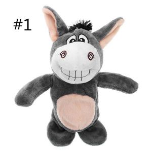 zorialaa@gmail.com צעצועים 20cm Talking Donkey Sound Record Stuffed Animal Plush Cow Walking Electronic Moving Doll