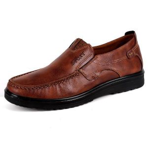 נעלי גברים איכותיות נושמות מעור במידות גדולות אוקספורד