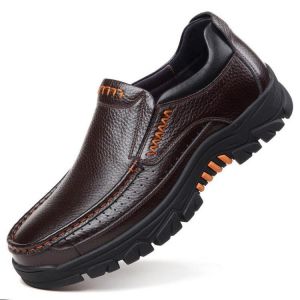 zorialaa@gmail.com נעליים Men Genuine Cow Leather Waterproof Comfy Non Slip Soft Slip On Casual Oxfords